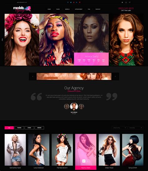 escort templates|Model Agency Website Template .